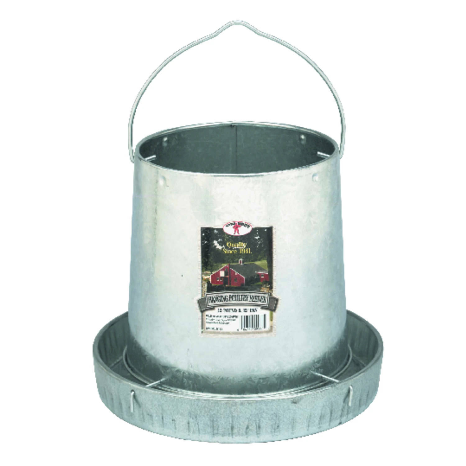Little Giant 9112 Poultry Feeder, 12 lb Capacity, Rolled Edge, Galvanized Steel