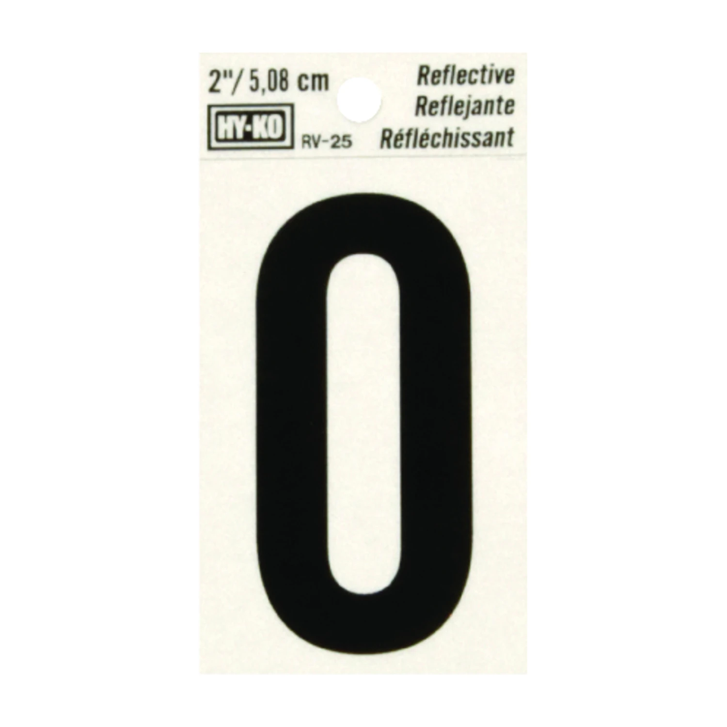 2 Inch Reflective Black Vinyl Self-adhesive Letter O For Indoor/outdoor Use