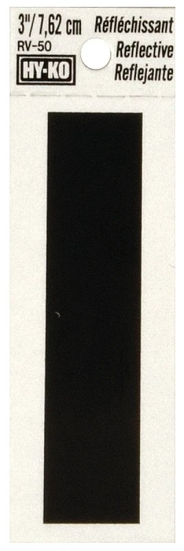 Hy-Ko 3 in. Reflective Vinyl Black I Letter Self-Adhesive