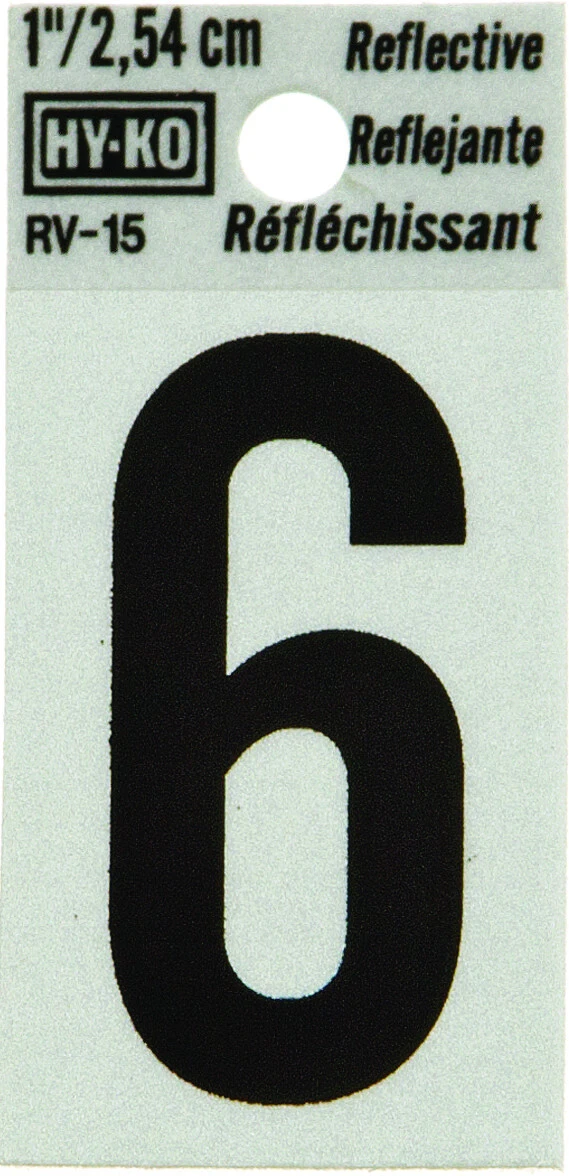 1" BLK REFL NUMBER 6