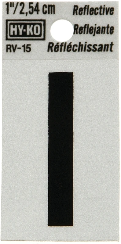 1 In. Reflective Black Vinyl Self-adhesive Letter I - Durable Weather-resistant Design