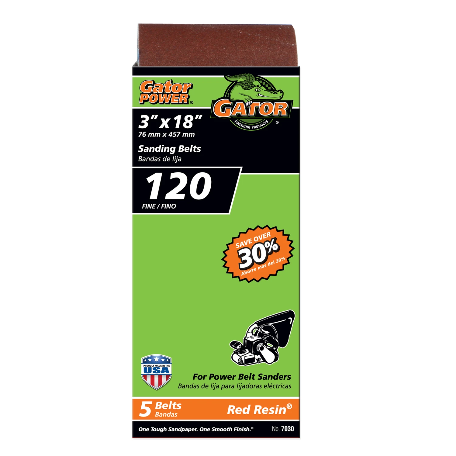 Sanding Belts, Aluminum Oxide, 120-Grit, 3 x 18 In., 5-Pk.