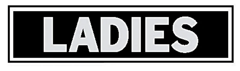 Ladies Press-On Sign, Black, 2 Inches by 8 Inches