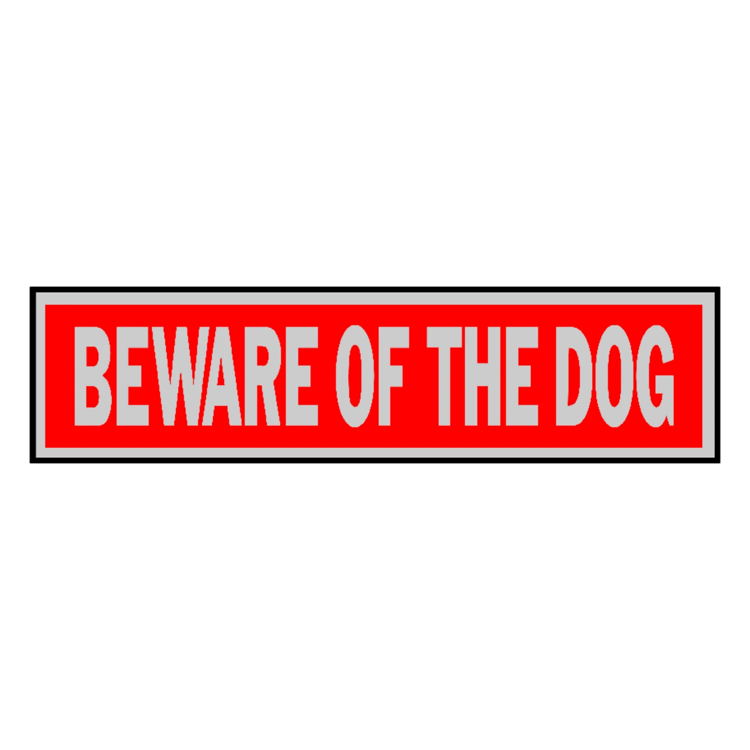 Beware of Dog Sign, Red Aluminum, 2 Inch by 8 Inch