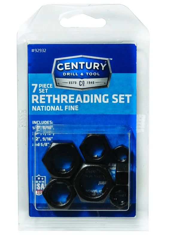 Rethread Dies Set, Right Hand, Fractional, 7-Pc.