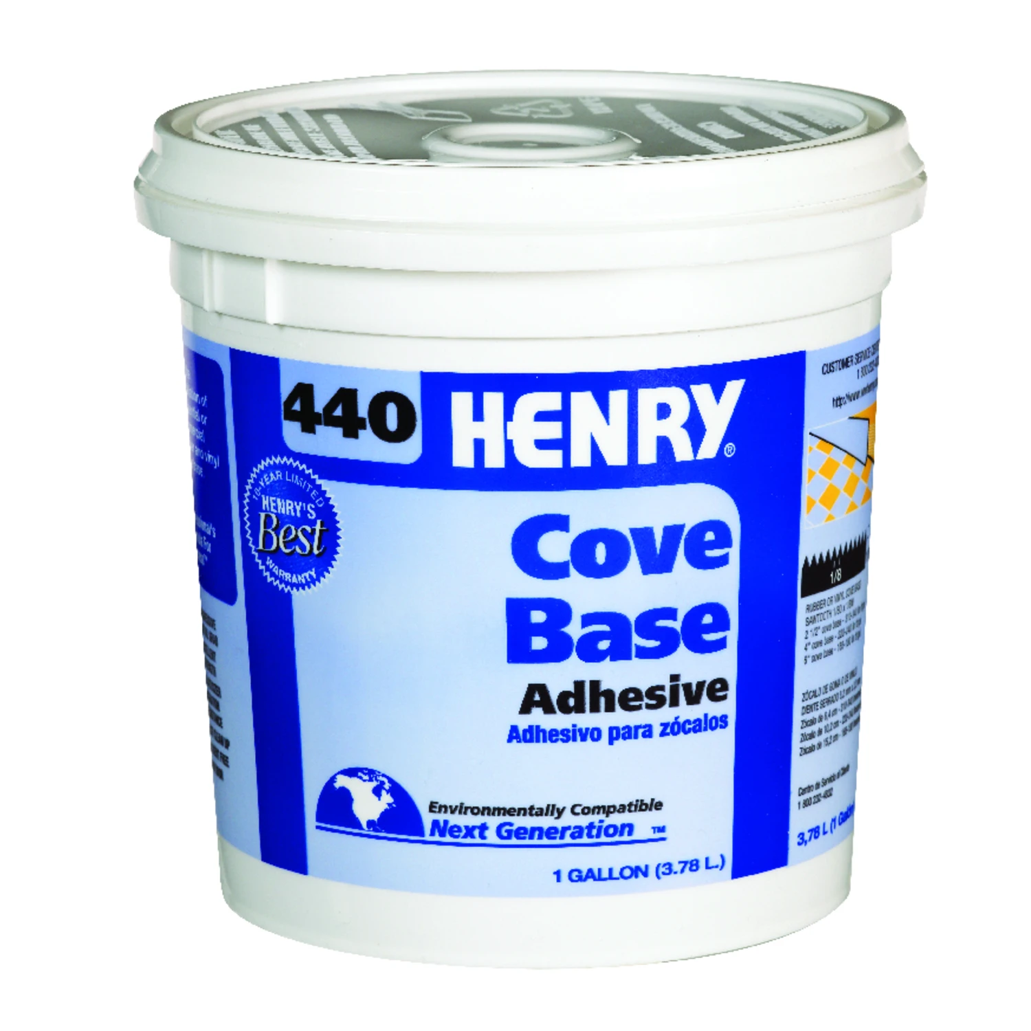 Cove Base Adhesive, 1 Gallon - High Strength For Rubber & Vinyl