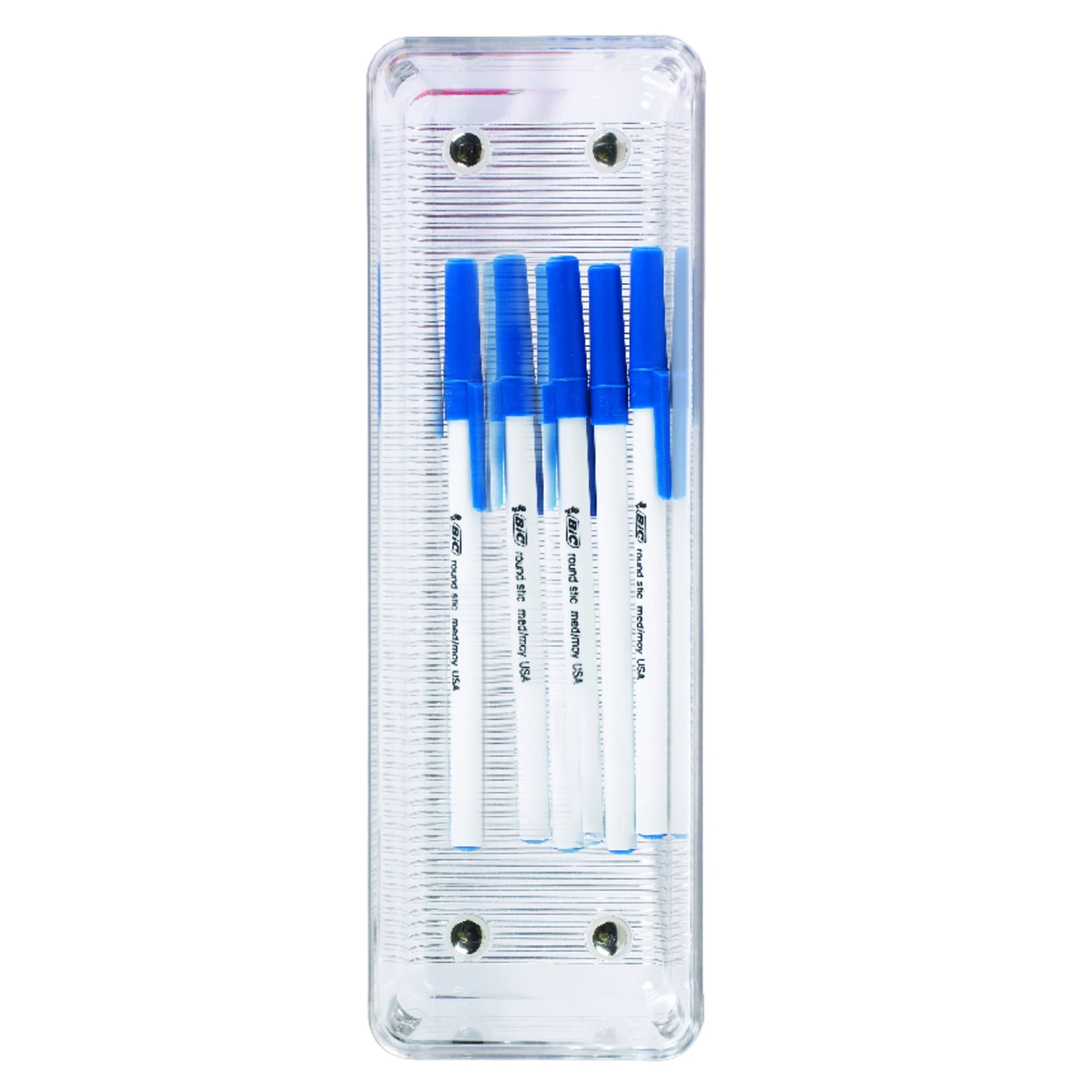 Linus Clear Drawer Organizer 3 In. X 9 In. X 2 In. With Chrome Accents