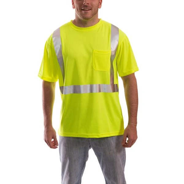 Job Sight Hi-viz T-shirt, Ansi 107 Class 2, Fluorescent Yellow Green, Xxxxl