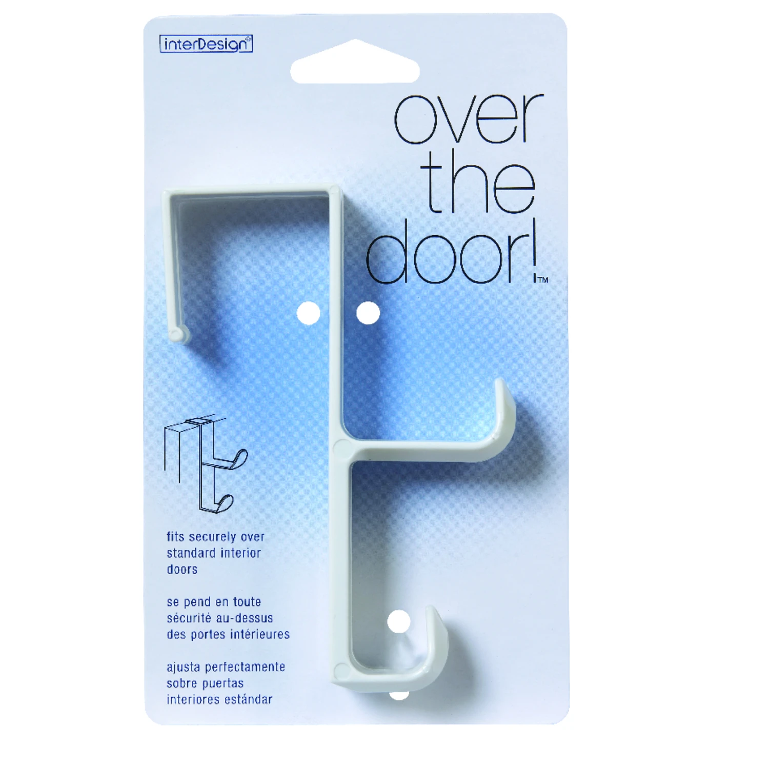 Over-The-Door Double Hook, Plastic