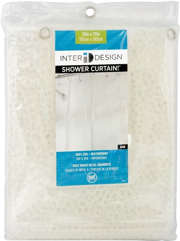 72 In. H X 72 In. W Clear Raindrop Shower Curtain Eva
