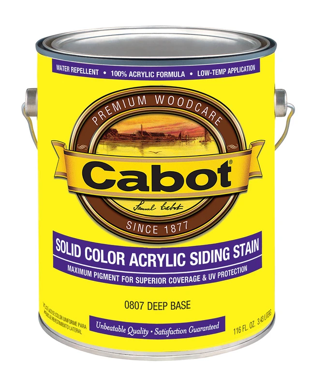 Solid Color Acrylic Siding & Fence Stain, Deep Base, 1 Gallon