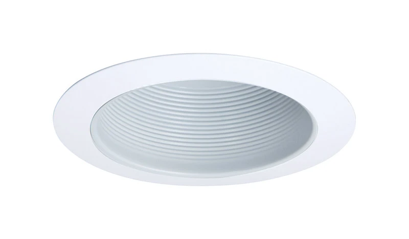 6 In. White Baffle Recessed Light Fixture Trim With Removable Rings