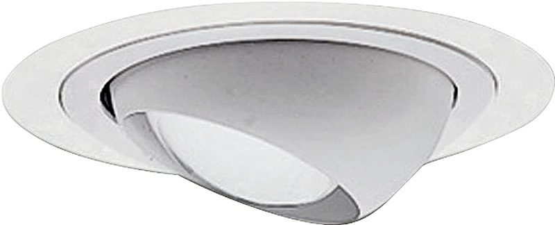 4 Inch White Eyeball Recessed Fixture Trim With 30 Degree Tilt