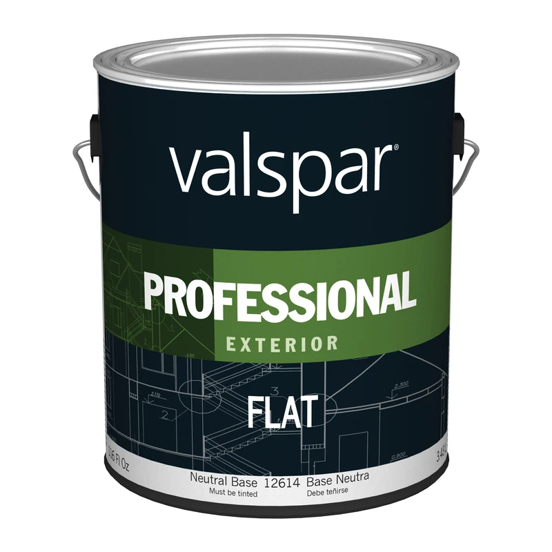Professional 100% Acrylic Flat Exterior House Paint, Neutral Base, 1 Gallon