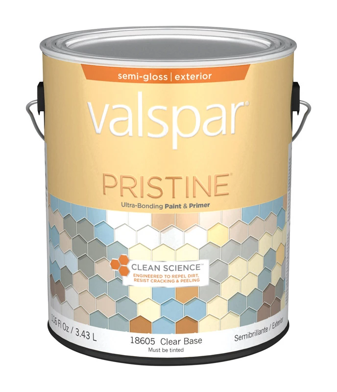 Pristine 100% Acrylic Semi-gloss Exterior Paint & Primer, Clear Base, 1 Gallon