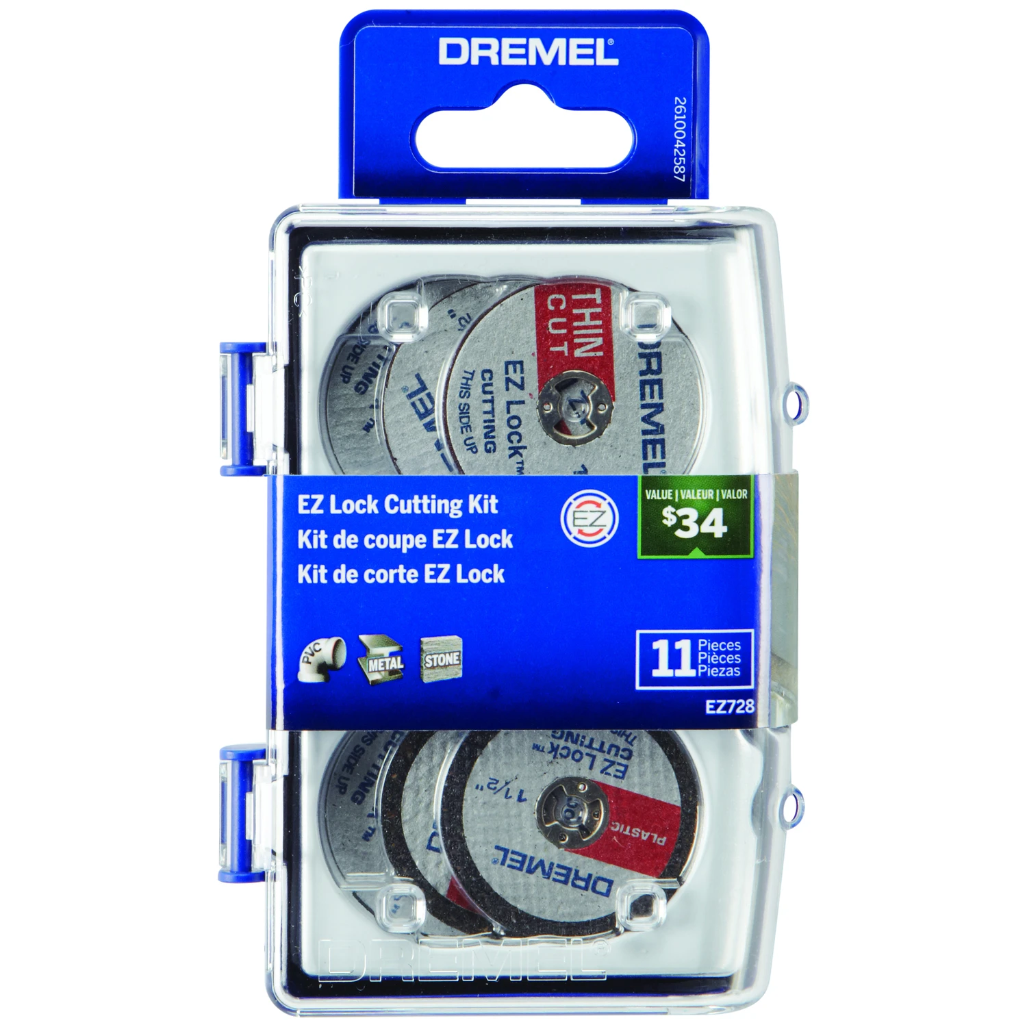 Ez Lock Cutting Accessory Kit 11-piece, Includes Plastic, Metal, Thin Cut Wheels