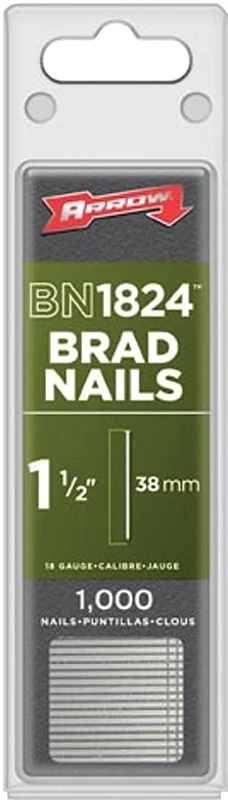 Arrow 1-1/2 in. L X 18 Ga. Straight Strip Galvanized Brad Nails 1,000 pk