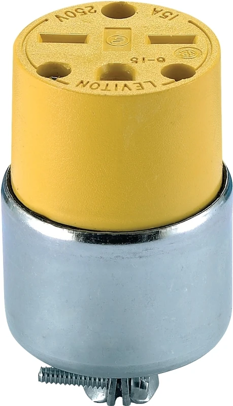 15a 250v 3-wire 2-pole Armored Cord Connector - Model 615ca