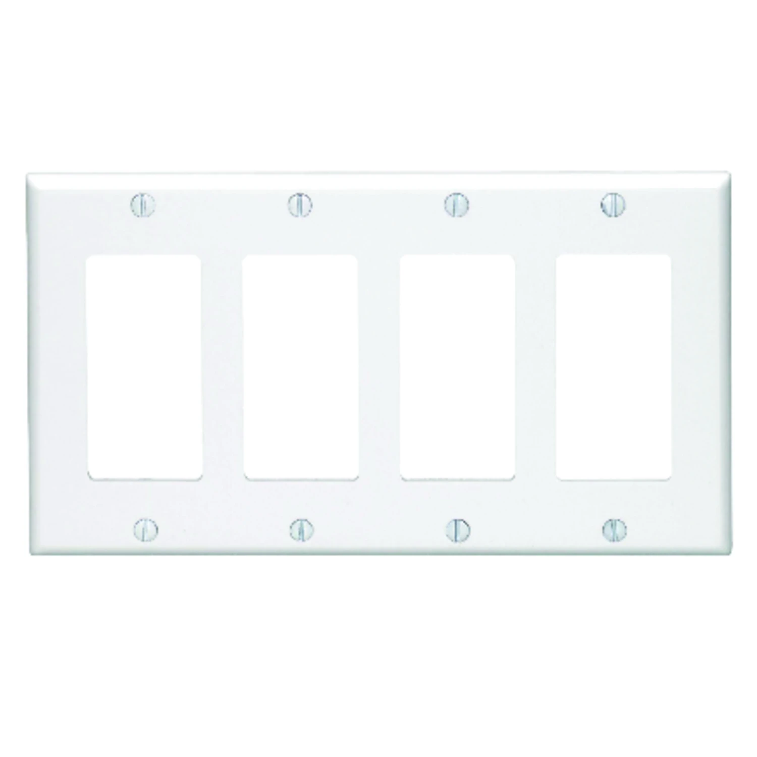 Leviton White 4 gang Thermoset Plastic Decorator Wall Plate 1 pk