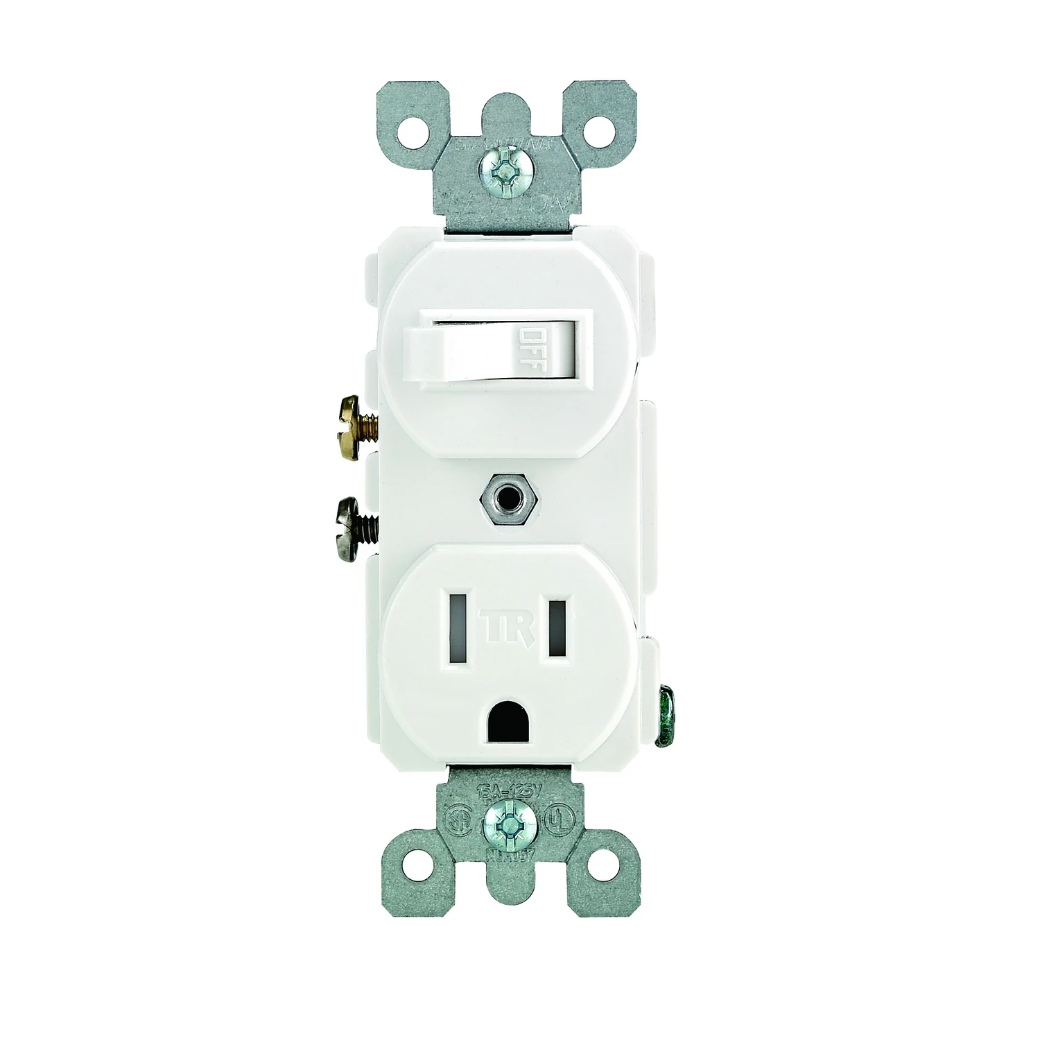 Leviton 15 amps 125 V Duplex White Combination Switch/Outlet 5-15R 1 pk