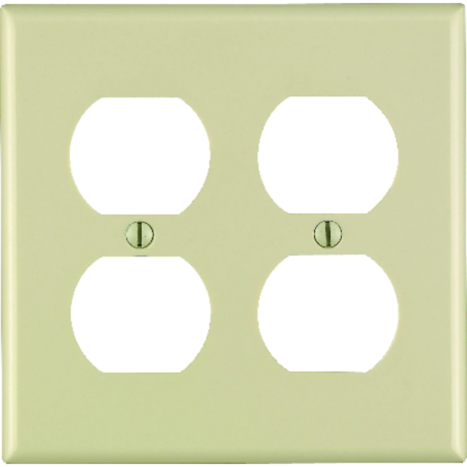 Leviton 2-Gang Smooth Plastic Outlet Wall Plate, Ivory