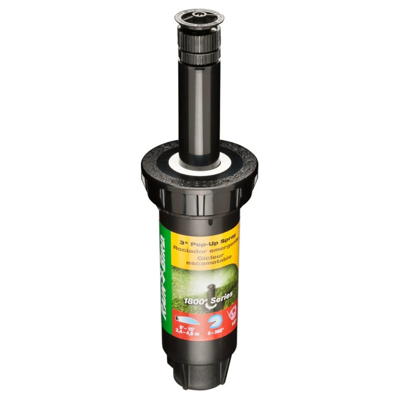 Underground Sprinkler Head, Adjustable Spray Pattern, 3 Inch Pop Up, 8 Foot Spray Radius