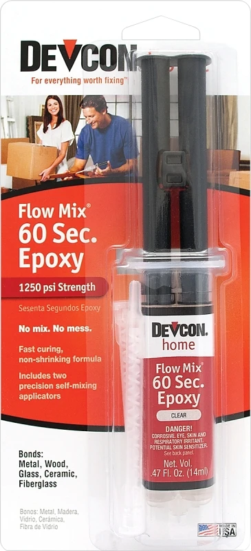 60 Second Epoxy Adhesive, 14 Milliliter Syringe, Fast Setting Two-Part Epoxy