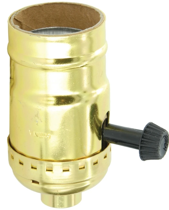 Leviton Turn-Knob Medium Base Brass Lamp Socket
