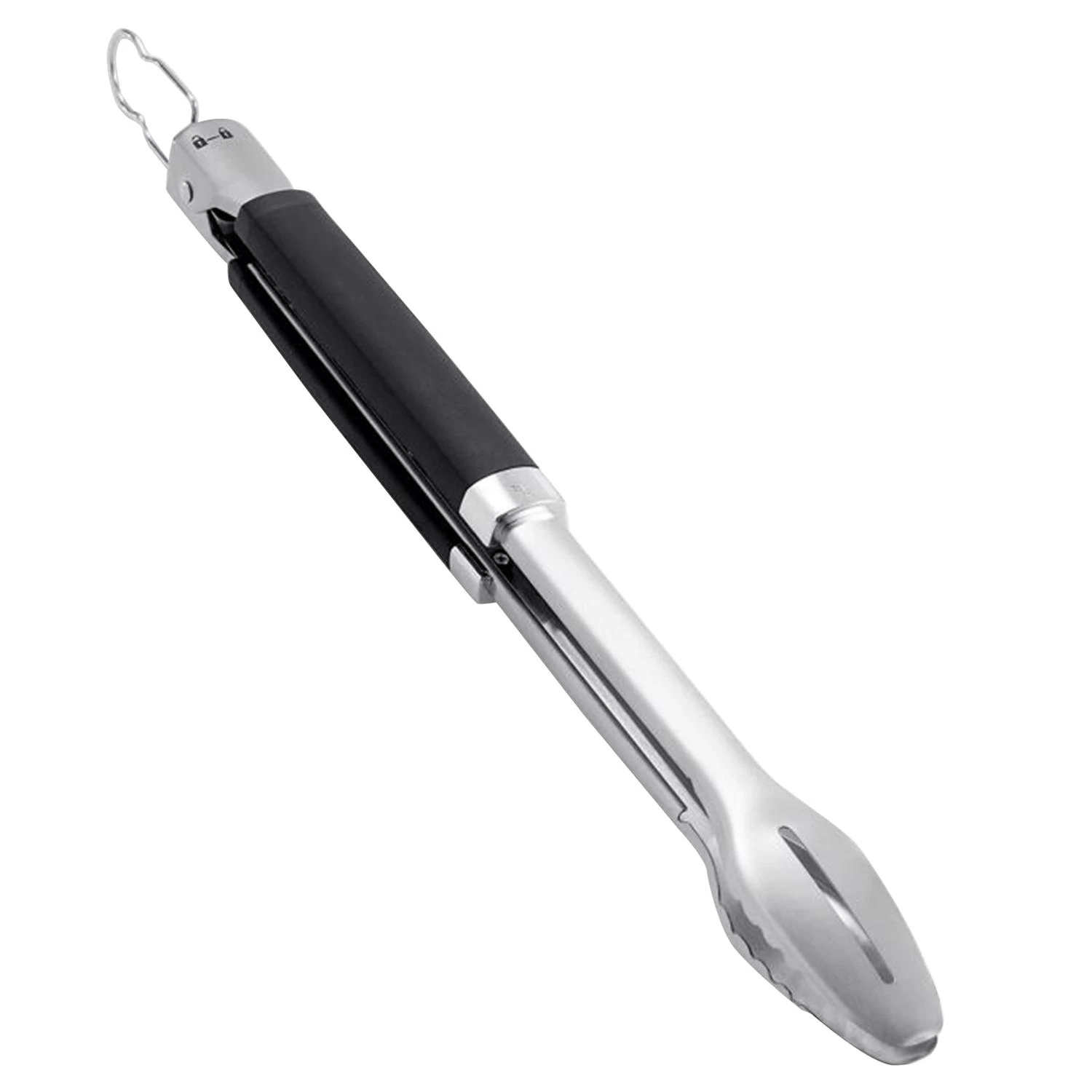 Precision Stainless Steel Black/silver Grill Tongs 18" Long