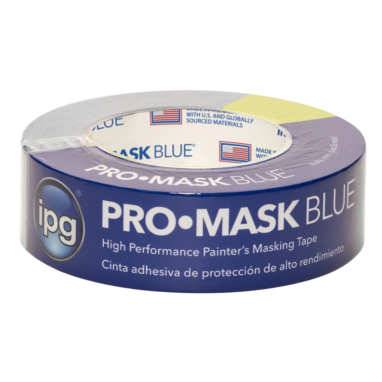 ProMask Dark Blue Crepe Paper Masking Tape 1.41 Inch by 60 Yard Roll