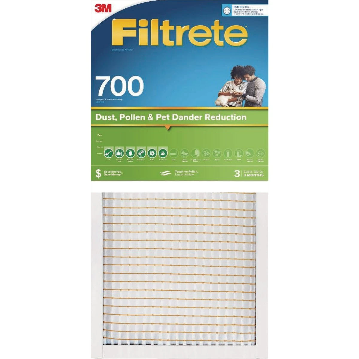 14x20 x 1 In. Electrostatic Pleated Air Filter, 700 MPR