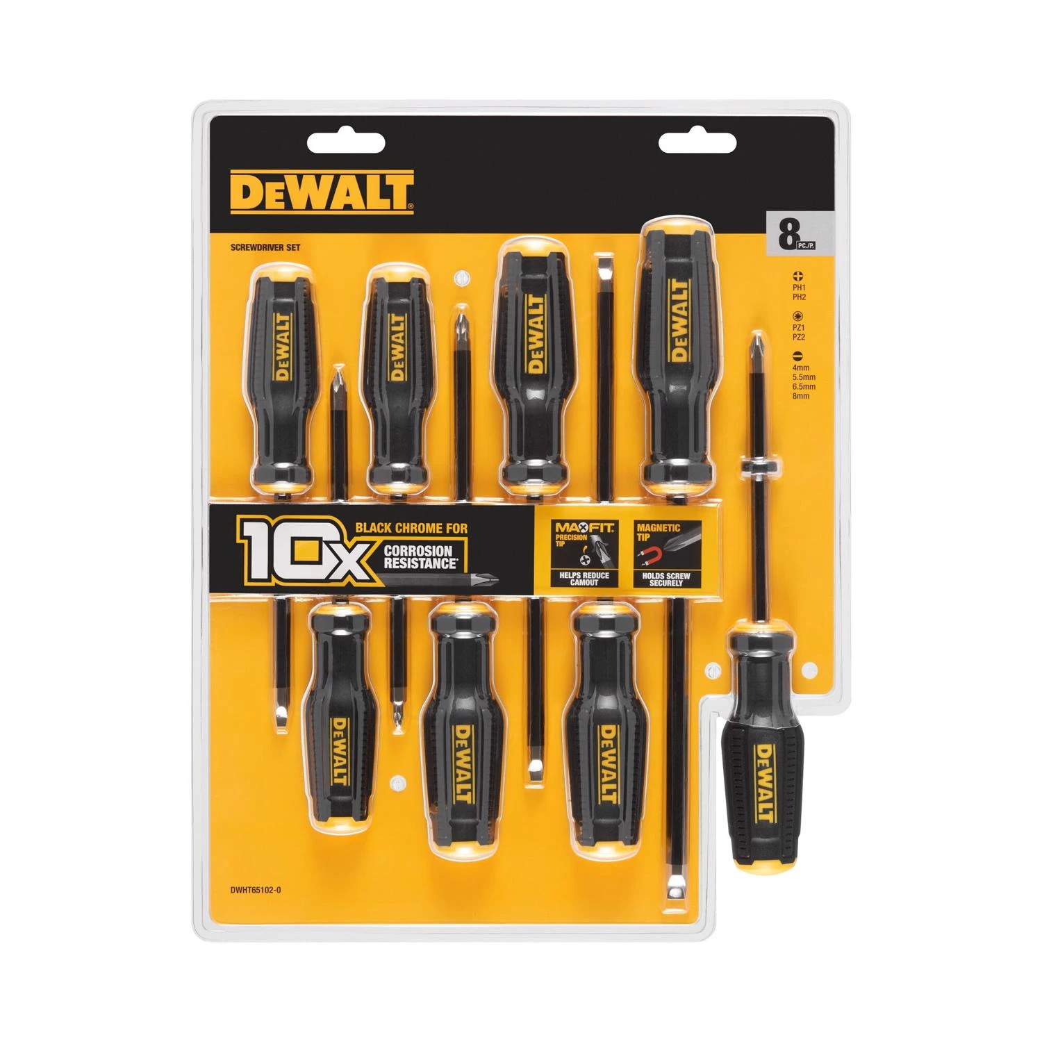 Toughseries 8-piece Demolition Screwdriver Set With Bi-material Grip