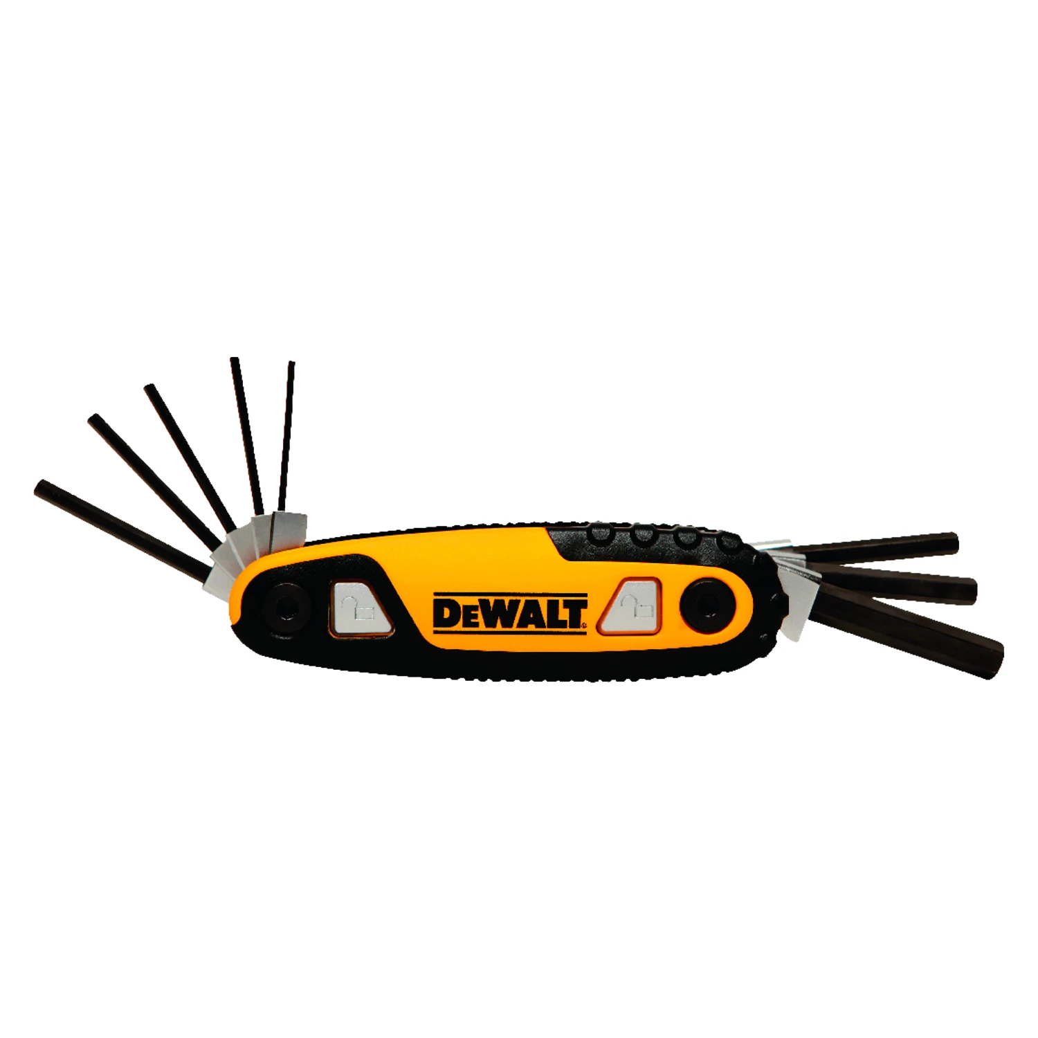 8-piece Sae Folding And Locking Hex Key Set With Pushbutton Locking Feature