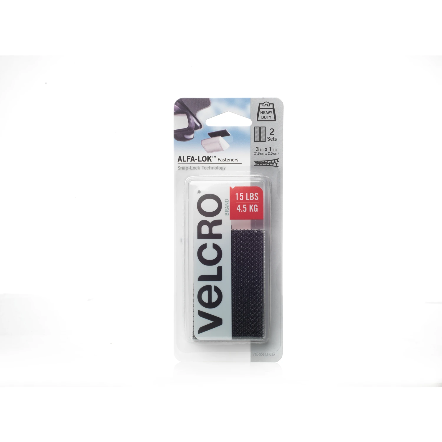 Alfa-Lok Fasteners, Black, 3 x 1 In., 2-Ct.