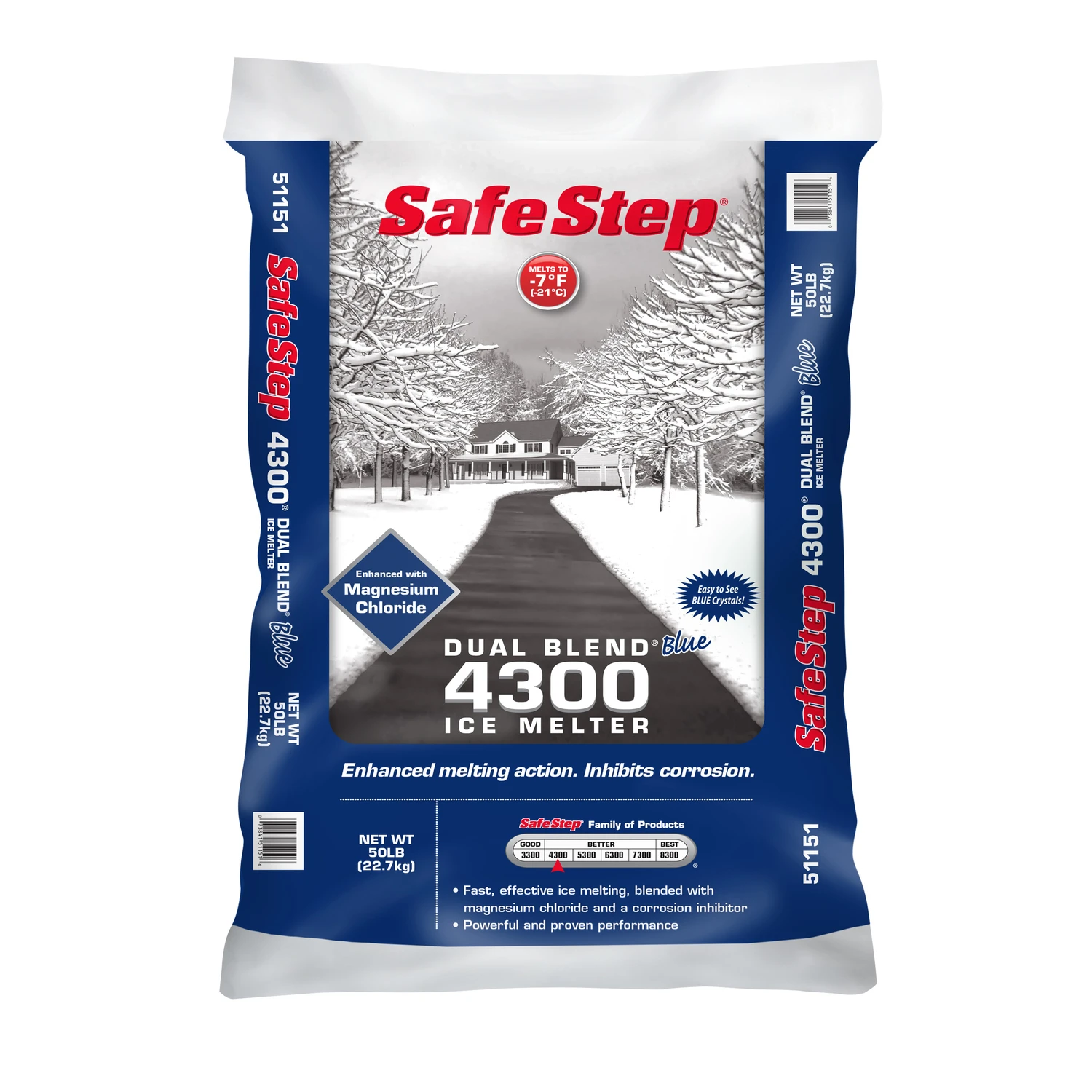 Dual Blend Blue 4300 50 Lb. Ice Melt Pellets - Pet Friendly