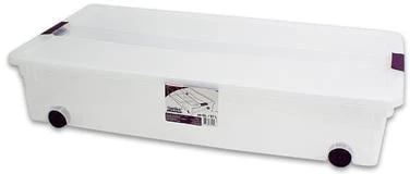 Clear View Latch Underbed Storage Box, Wheeled, 60-Qts.