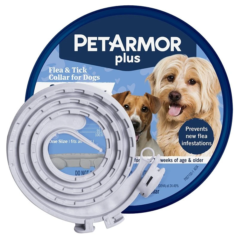 Plus Flea & Tick Collar For Dogs - One Size Fits All, 6 Months Protection
