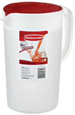 1 Gallon Simply Pour Plastic Pitcher With Multi-function Lid - Clear/red