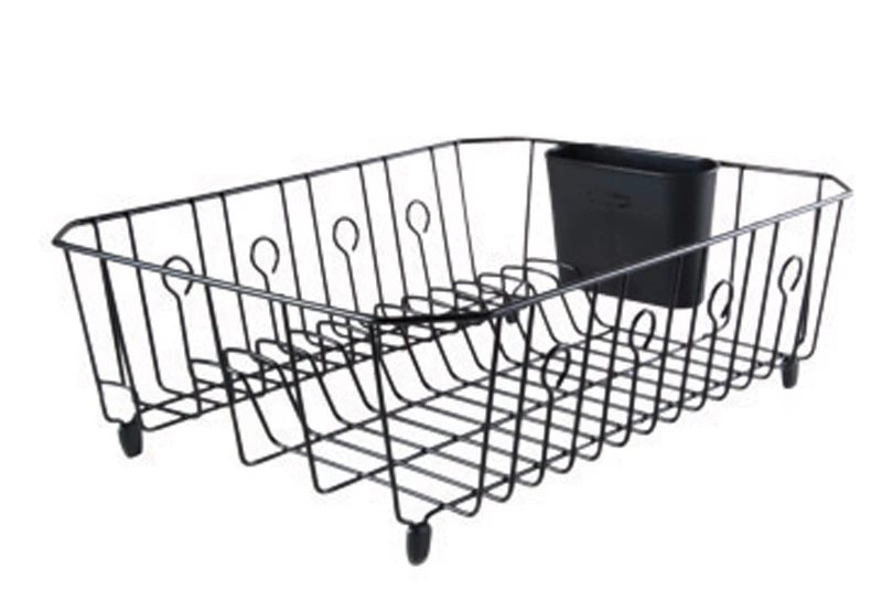 17.6 In. X 13.8 In. Black Wire Dish Drainer With Microban Protection