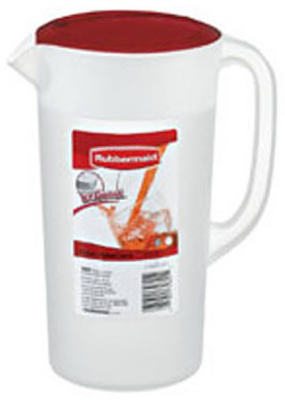 2 Quart Simply Pour Plastic Pitcher With Multi-function Lid - Clear/red
