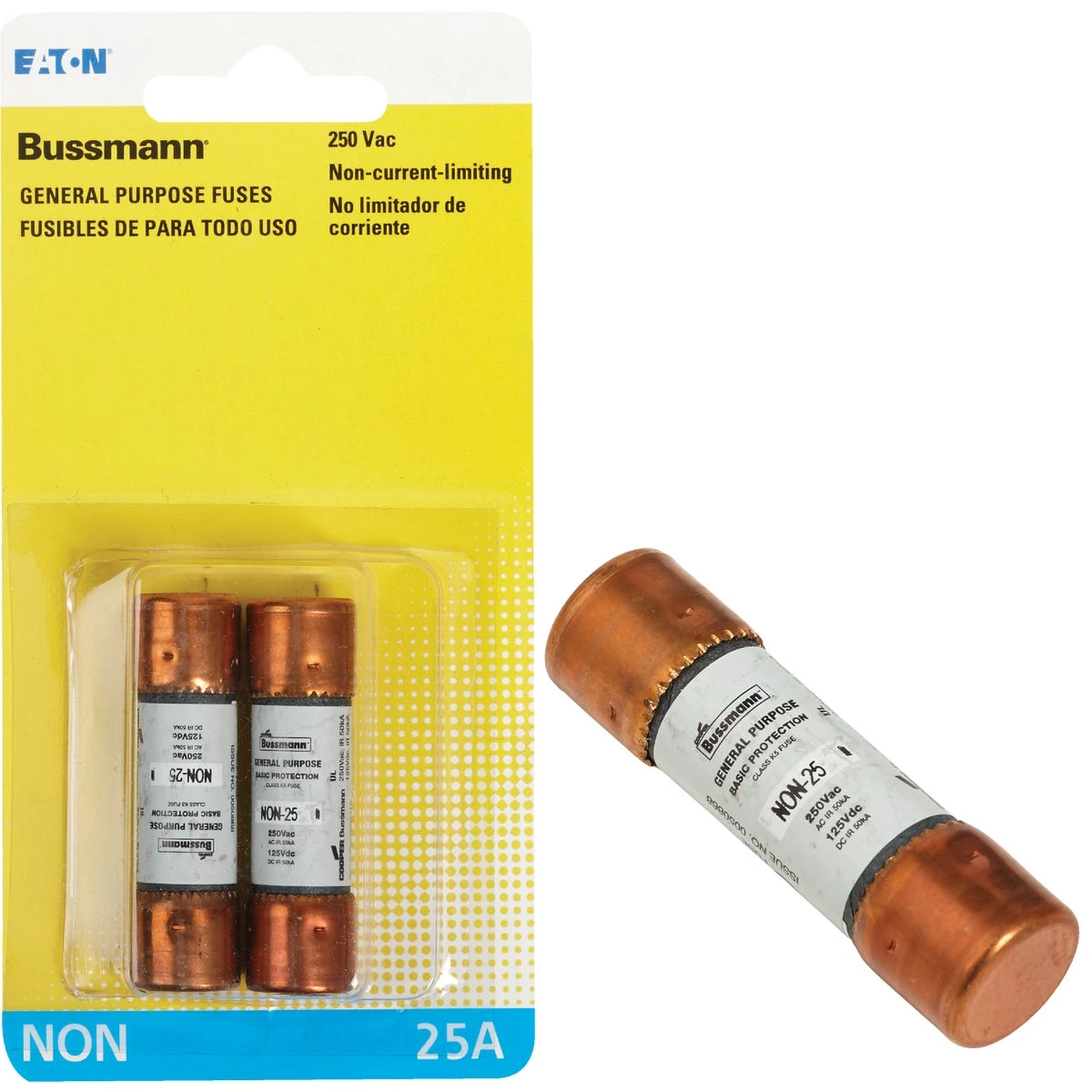 Bussmann 25A NON Cartridge General Purpose Cartridge Fuse (2-Pack)