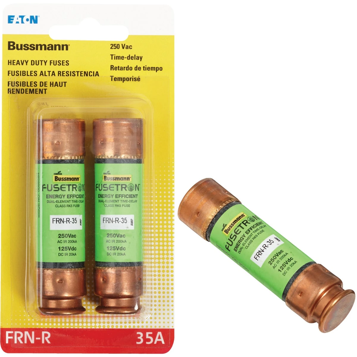 35-Amp Type FRN-R Cartridge Fuse, 2-Pk.