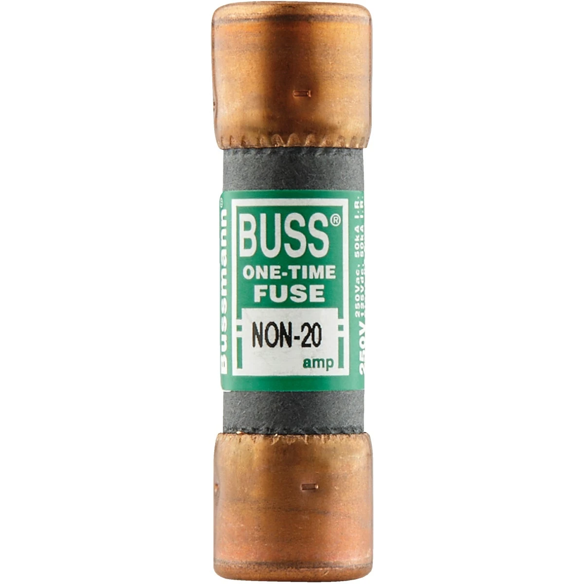 Non-20 20a One-time Cartridge Fuse, 250v, General Purpose, Ferrule Ends