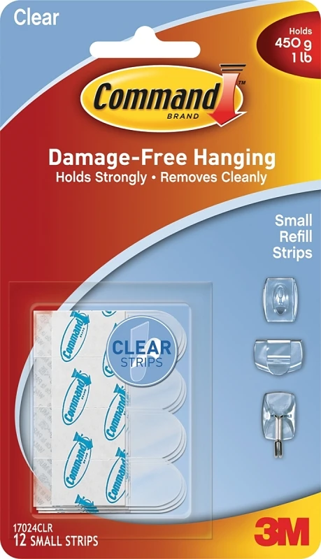 Clear Small Adhesive Strip Refill Pack, 6 Pieces