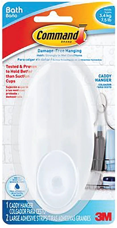 Shower Caddy Hanger With 2 Large Strips, Holds Up To 7.5 Lbs
