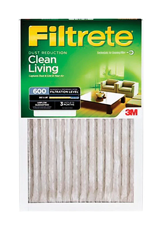 Dust Reduction Pleated Furnace Air Filter, MPR 600, 3 Months, Green, 10x20x1-In.