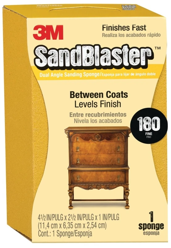 Dual Angle Sanding Sponge 2-1/2 In. X 4-1/2 In. 180 Grit