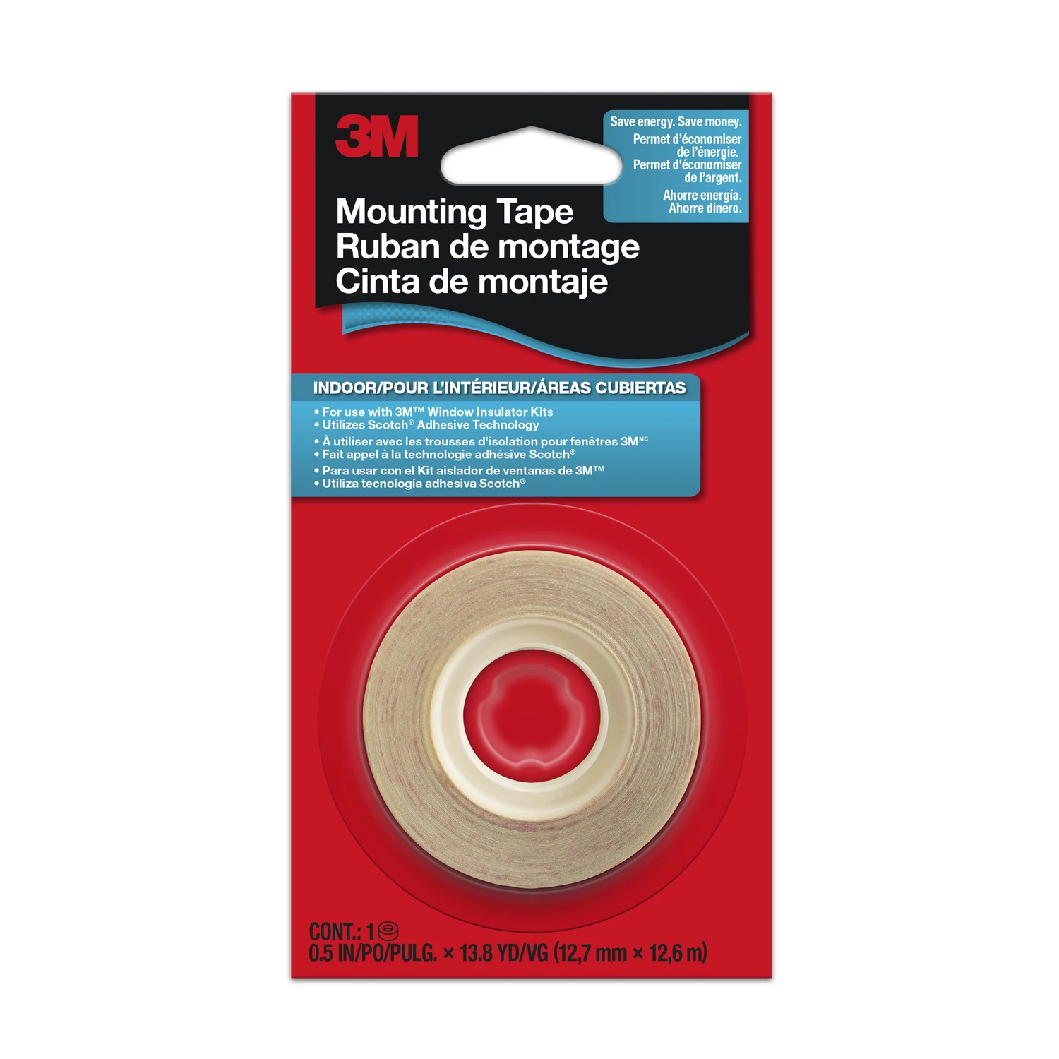 1/2 In. X 500 In. Indoor Window Film Mounting Tape - Model 2145c