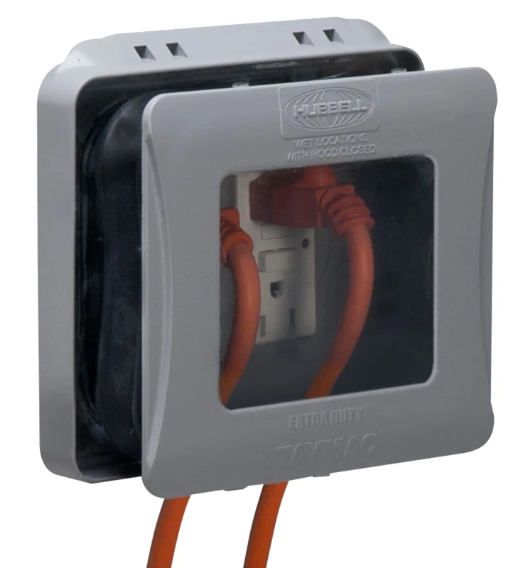 Taymac 2-gang Expandable Weatherproof In-use Outlet Cover - Gray