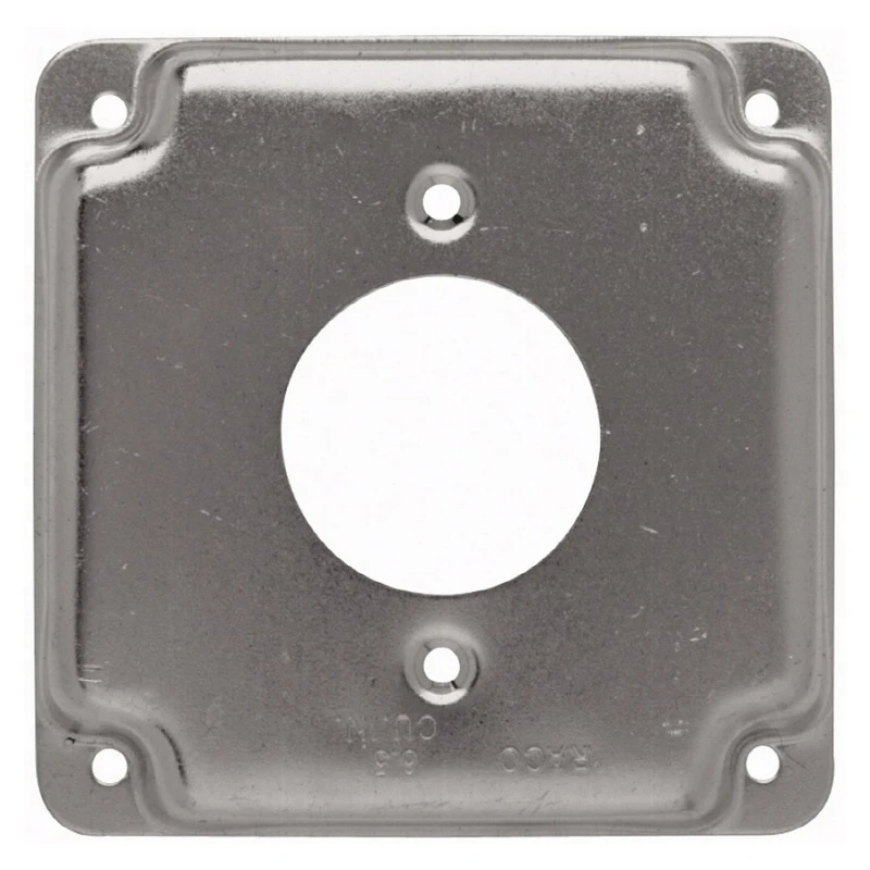 Square Single Outlet Box Cover, 4 Inch, Durable Electrical Wall Plate